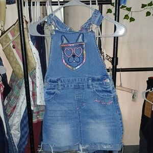 Jordache Blue Denim Overalls with Butterfly Embroidery